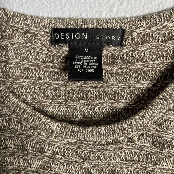 Design History Womens Brown Ribbed Knit Asymmetrical Sweater Size M Asymmetrical - Picture 3 of 7